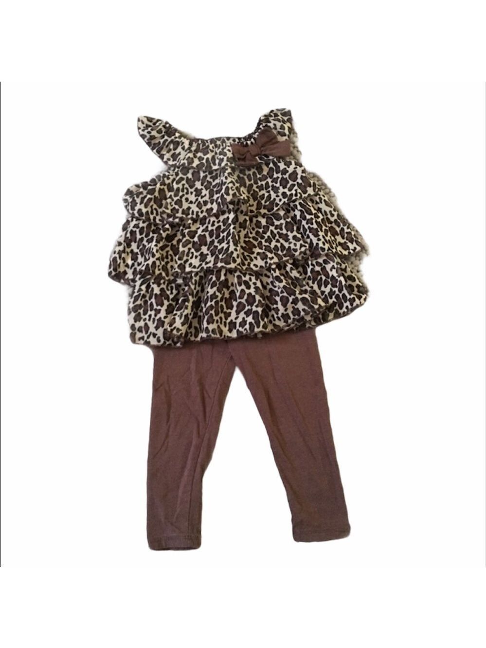 HEALTHTEX Girl’s Leopard Ruffle Top Set 24 months